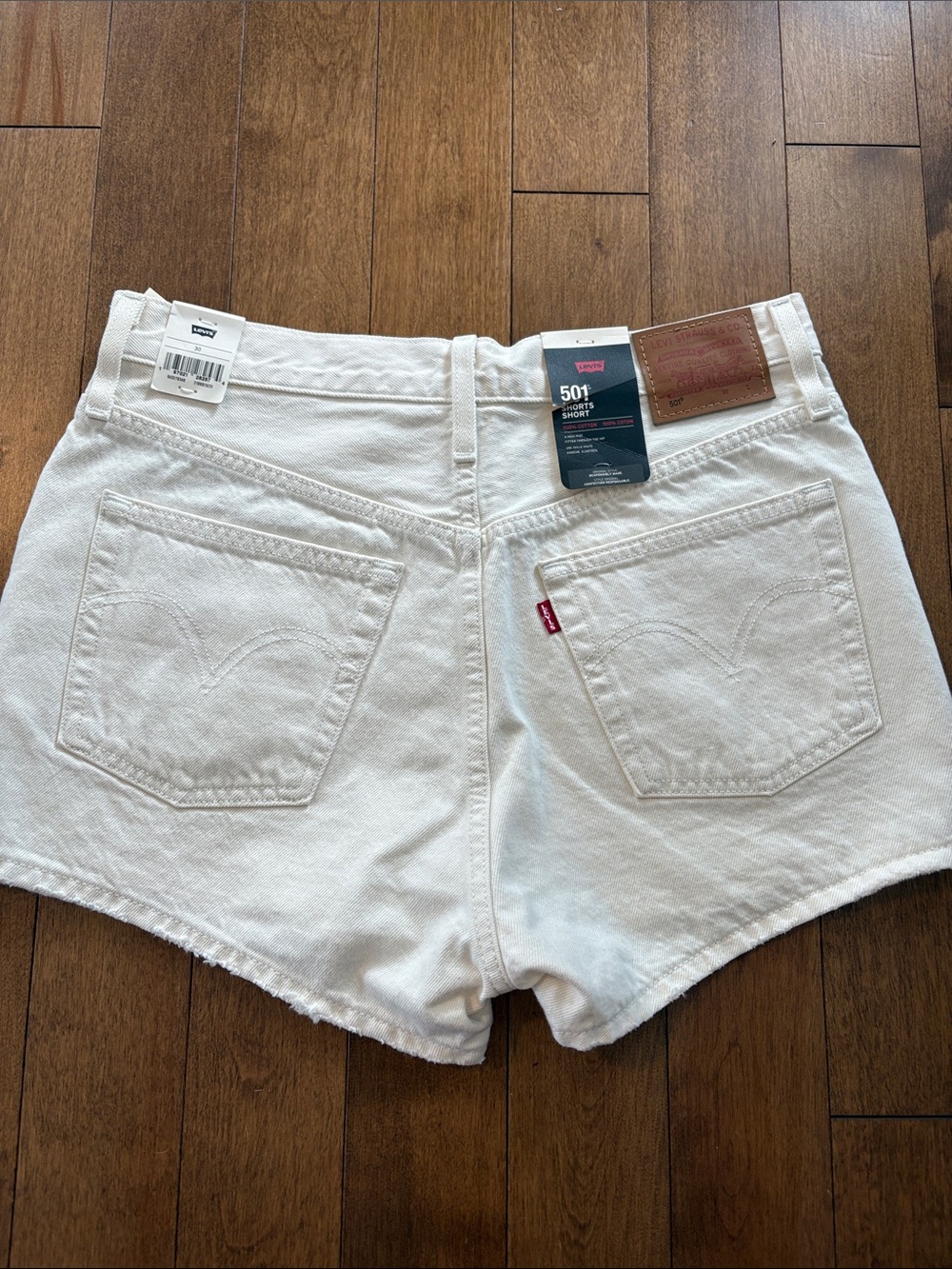 Levi's White Women's Denim 501 High-Rise Shorts NWT